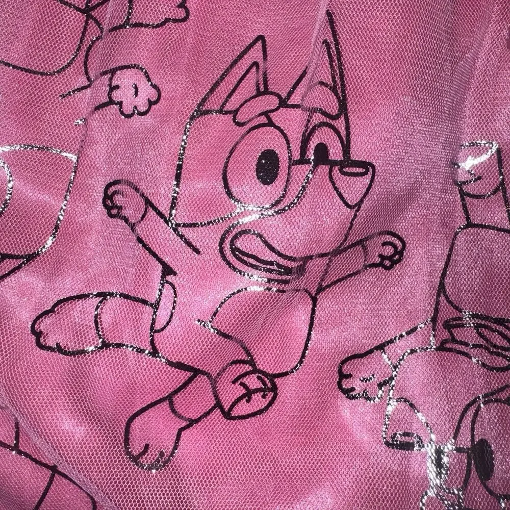 Bluey Bingo Girls Pink Nightgown Size 6/6X NWT Tulle Dress READ